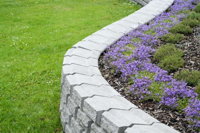 Low Wall Surrounding Flower Bed