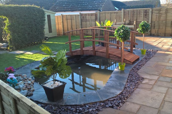 Garden Bridge over a pond