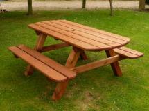 Oval Ended Garden Picnic Bench
