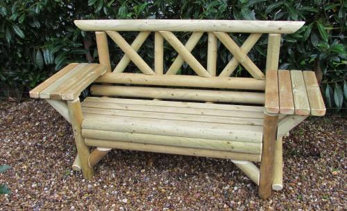 Rustic Table Garden  Seat: 2 Seater Rustic Table Seat